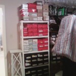 Shelving was added to store boxed shoes in the Closet Room